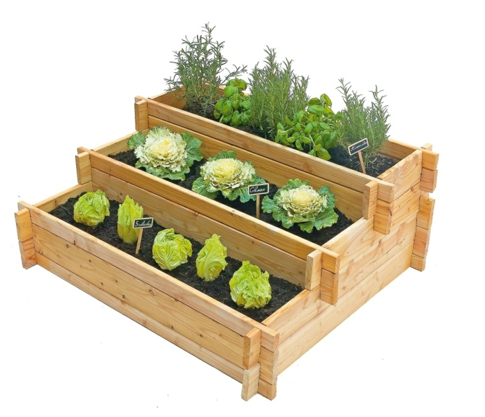 un potager fabriqué de palettes de bois