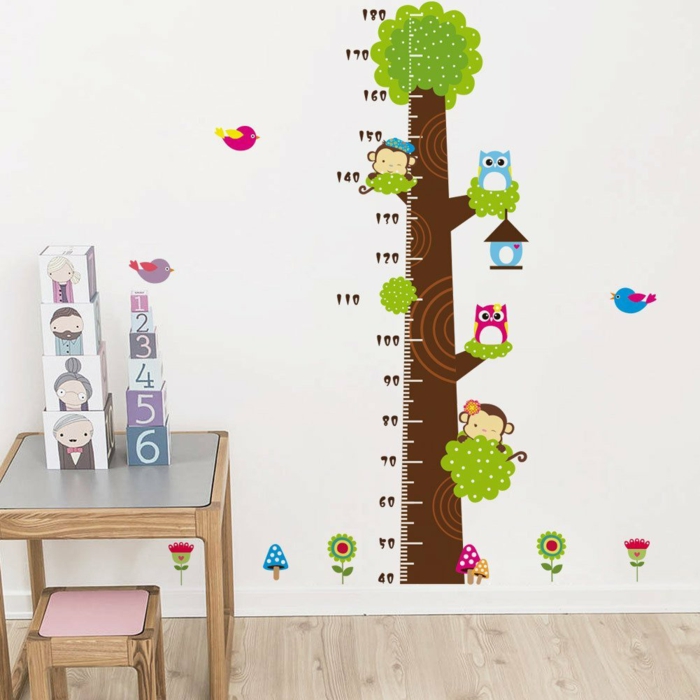 décorer la chambre avec sticker arbre toise