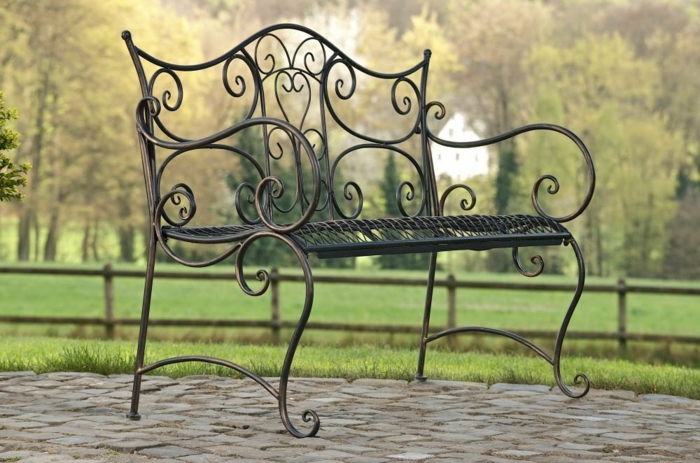 banc de jardin rustique