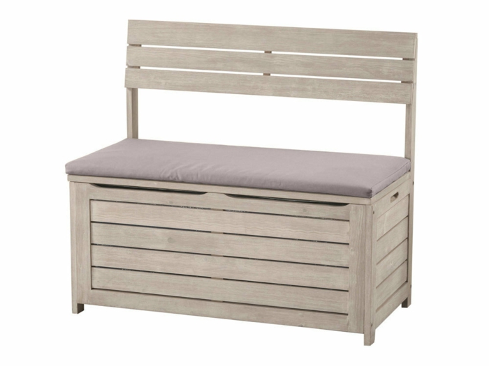 par exemple c'est un banc de jardin avec coussin gris acacia