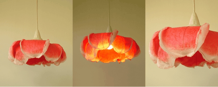 lampe fleur en papier japonais