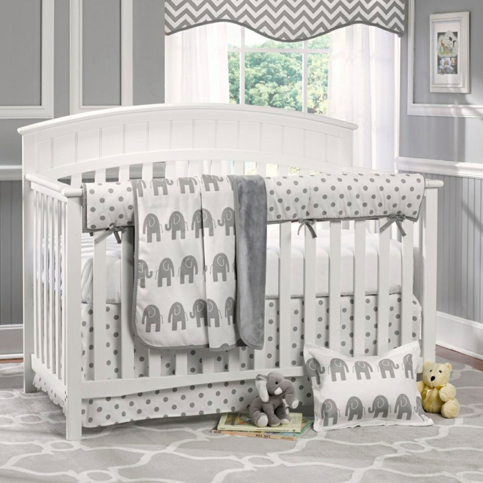 chambre bébé en gris