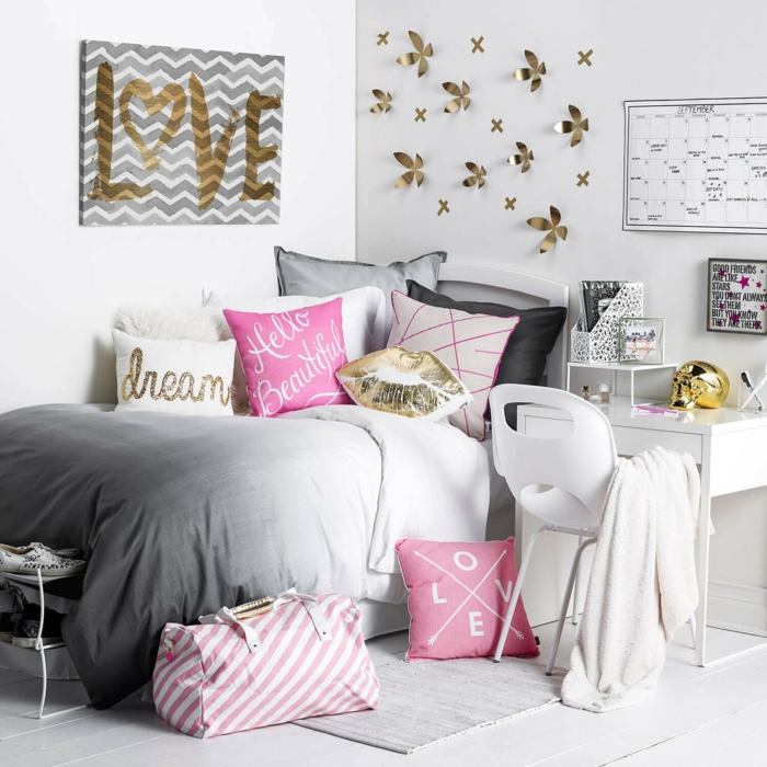 déco moderne pour une chambre ado fille