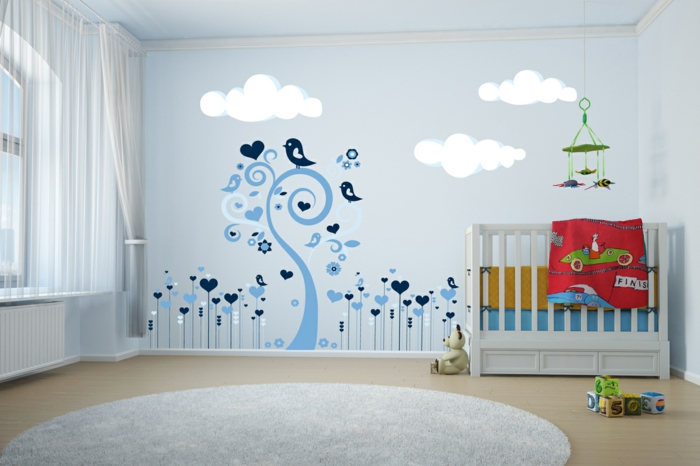 idée chambre bébé stickers muraux