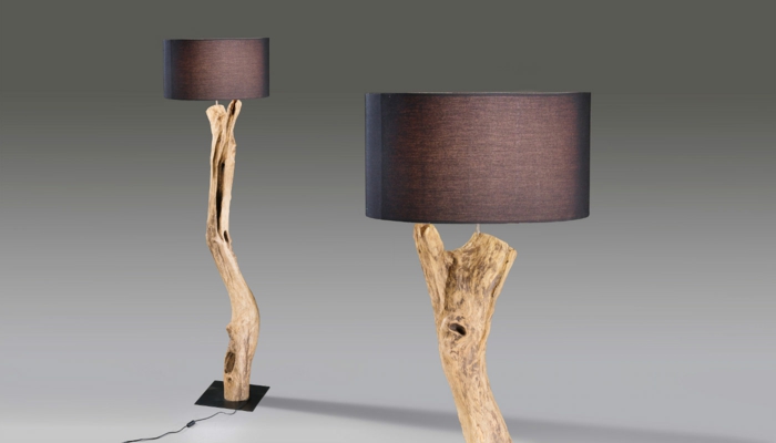 lampe en bois flotté