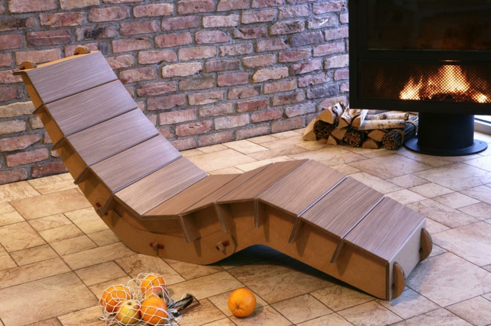 chaise longue meubles en carton