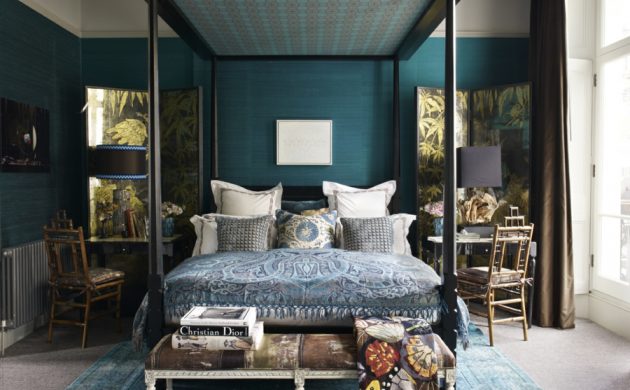 chambre bleu canard