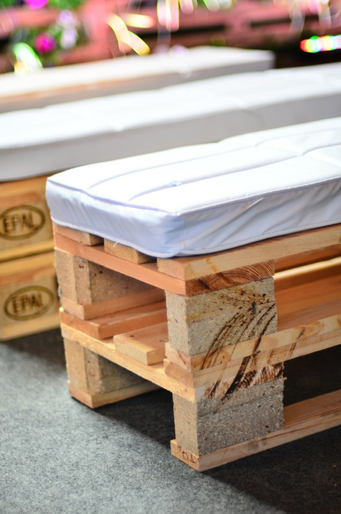 banc palette confortable