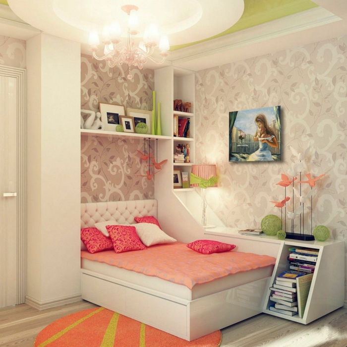 chambre fille ado déco couleur corail