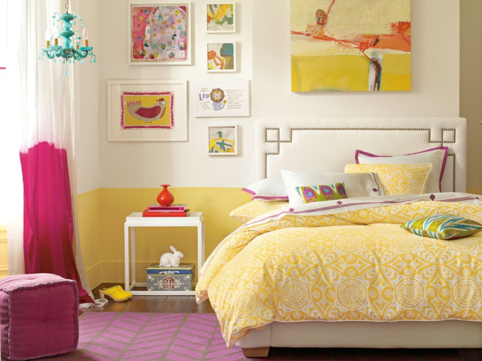 chambre fille ado jaune