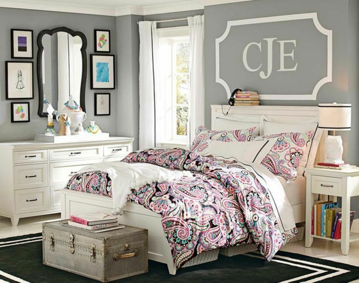 idée chambre ado fille gris