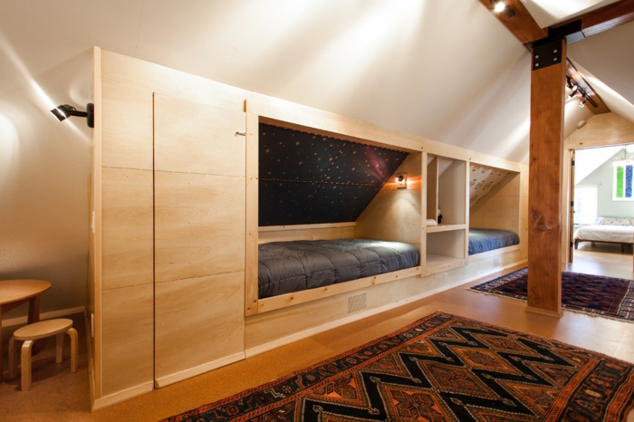 idée chambre d'enfant moderne aménagement de combles