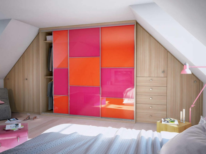 chambre mansardée armoires sur mesure