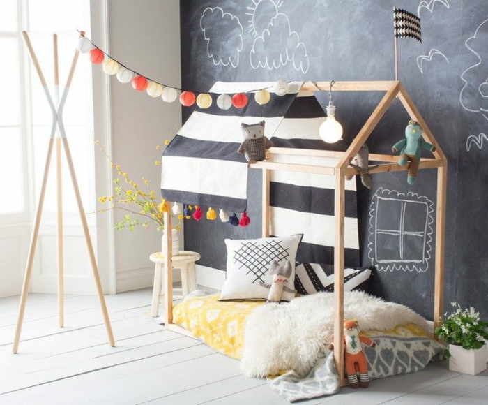 fabriquer lit cabane montessori bois massif