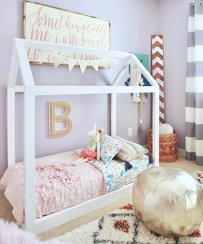 lit cabane montessori chambre enfant tapis berbère