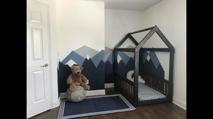 lit cabane montessori en bois noir