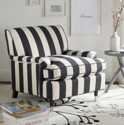 chaise cosy fauteuil en rayures