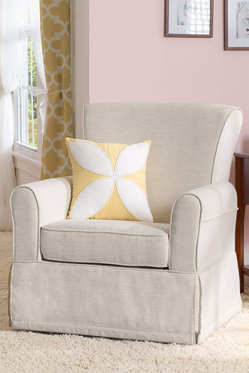 chaise cosy tissu en blanc cassé
