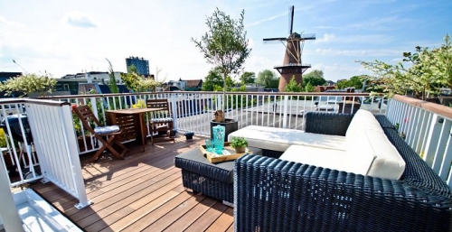 idée barrière balcon large terrasse avec belle vue