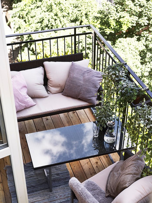 idée barrière balcon table basse en inox
