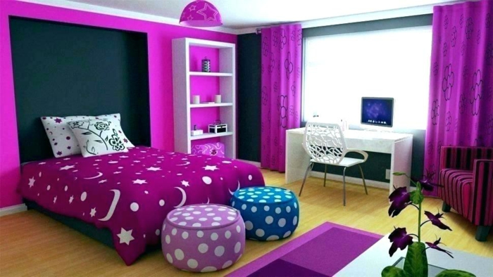 idée déco chambre ado fille couleur pourpre