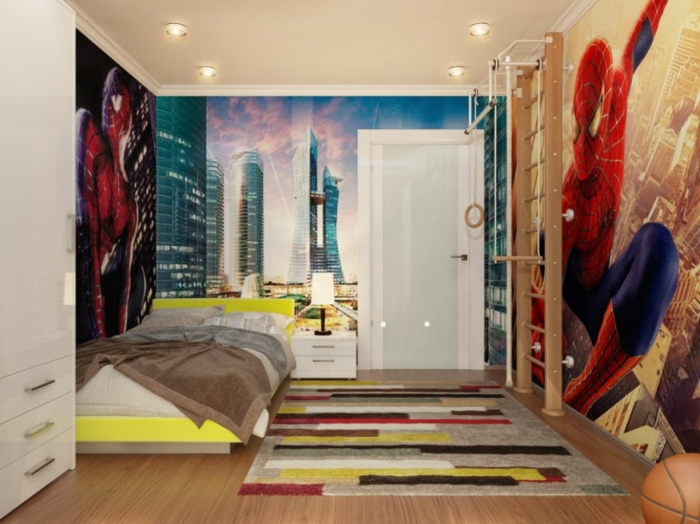 idée déco chambre ado garçon spiderman