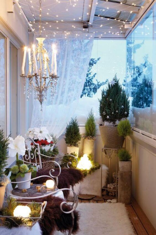 revêtement sol balcon terrasse impression hiver