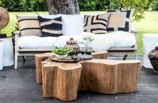 table basse tronc d'arbre