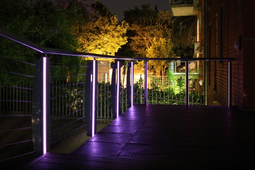 éclairage balcon garde-corps en inox