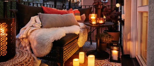 éclairage balcon une terrasse accueillante