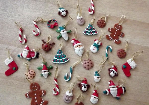 déco de Noël en pâte fimo grande variété