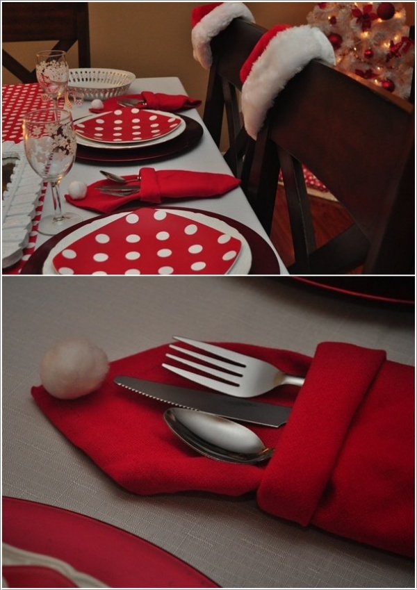 pliage serviette Noël serviettes comme poches