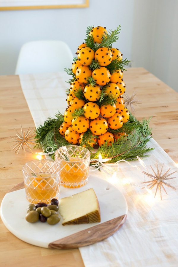 centre de table noël à faire soi-même agrumes clous de girofle