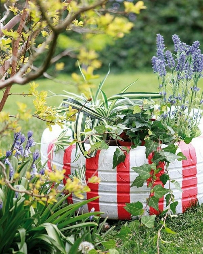 déco jardin récup pneu recyclé