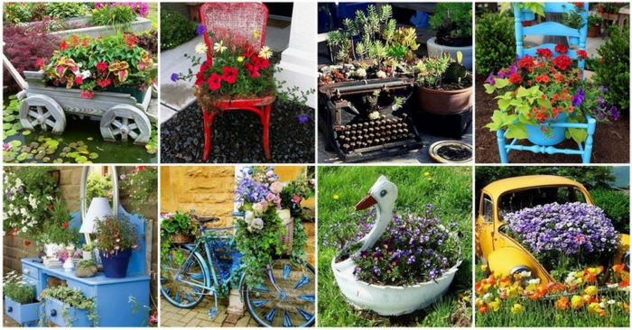 idées originales de déco jardin récup