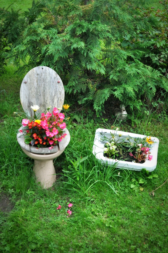 jardinières idées de déco jardin récup