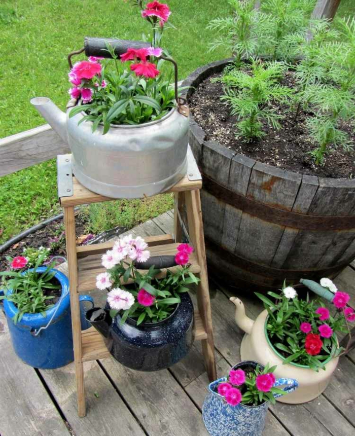 théière déco jardin récup