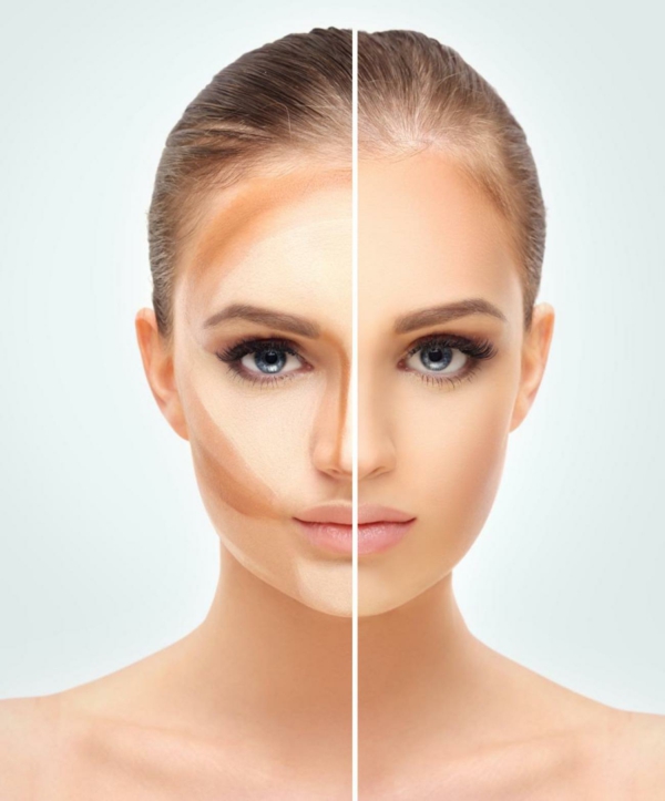 contouring visage rond avant après
