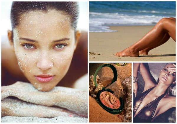 maquillage à la plage transpirant