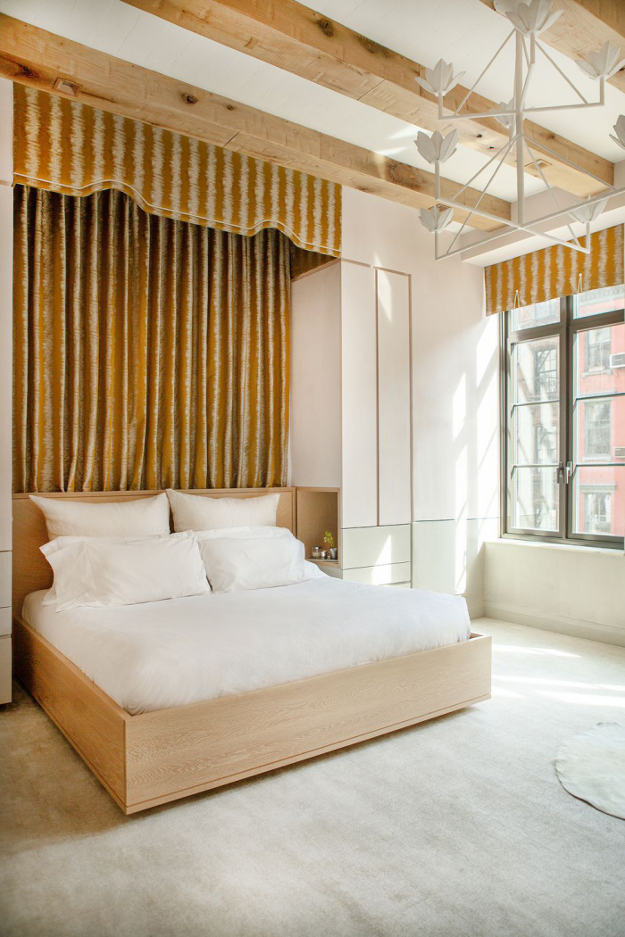 tendance chambre à coucher 2019 rideau derrière le lit