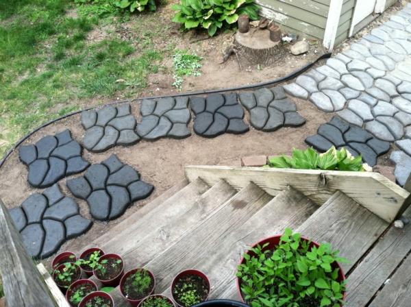 diy dalles de cheminement en béton