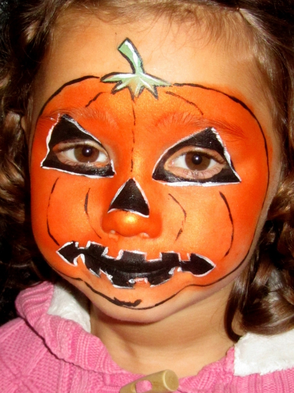 maquillage halloween enfant fille citrouille