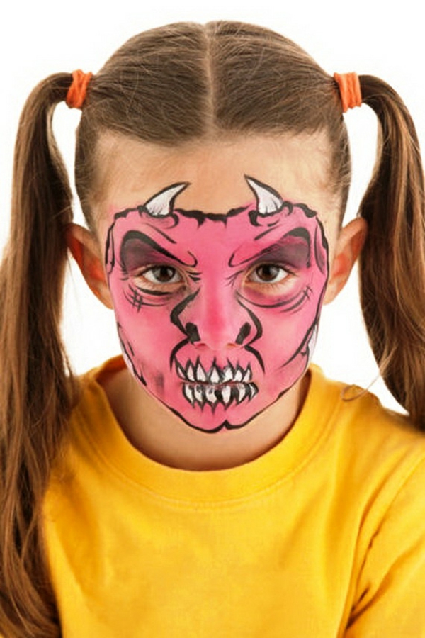 maquillage halloween enfant fille diable