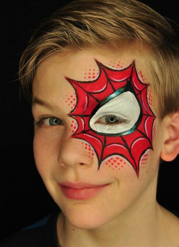 maquillage halloween enfant garçon toile d'araignée