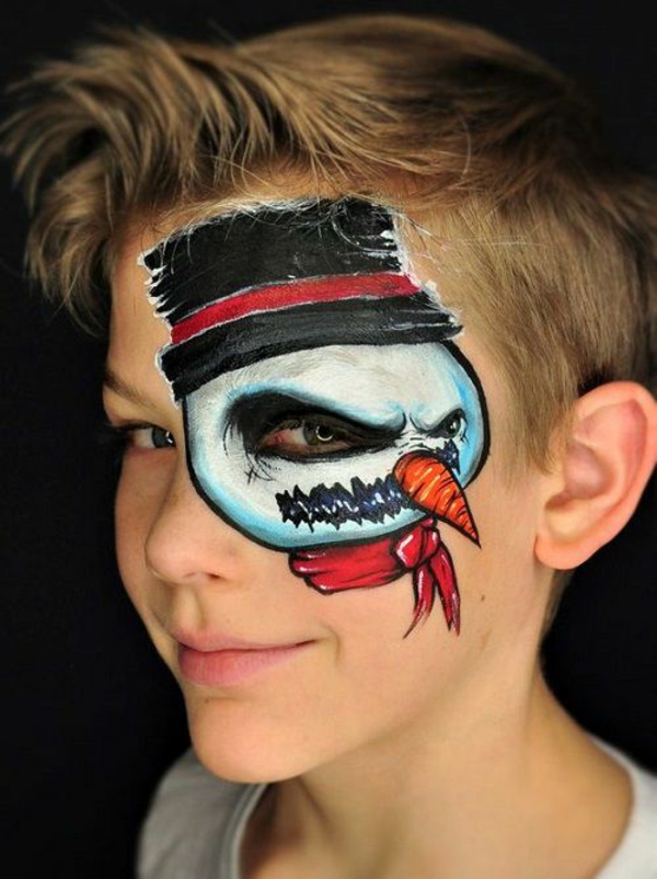 maquillage halloween enfant garçon bonhomme de neige