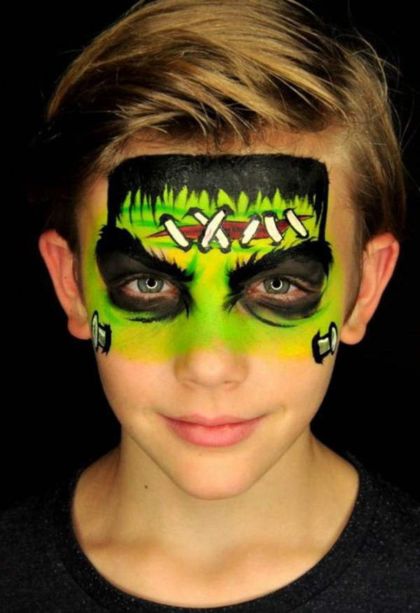 maquillage halloween enfant garçon frankenstein