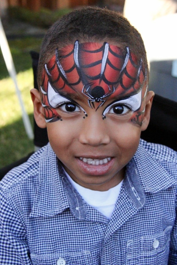 maquillage halloween enfant garçon spiderman