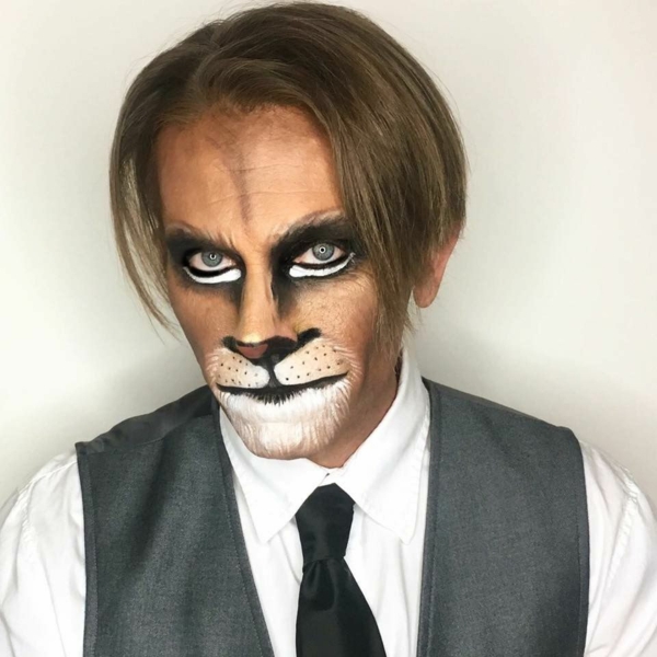 idée de maquillage halloween homme facile lion maquillage halloween homme lion