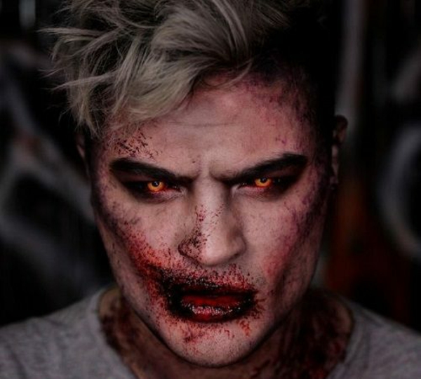idée de maquillage halloween homme facile zombie maquillage halloween homme zombie aux yeux oranges