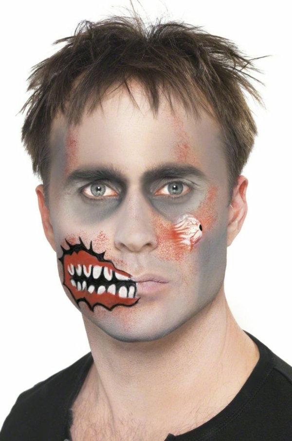 idée de maquillage homme halloween zombie maquillage halloween homme zombie peau avec des lésions